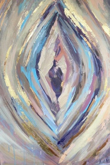 Картина под названием "Yoni" - Mariya Bogdanova, Подлинное произведение искусства, Акрил Установлен на Деревянная рама для н…