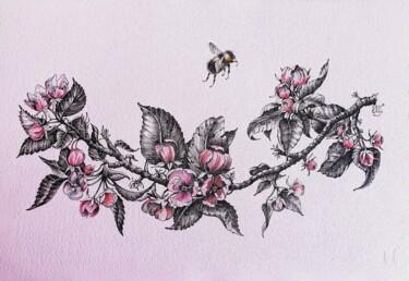 Schilderij getiteld "Весна" door Mariya Gromova, Origineel Kunstwerk, Inkt