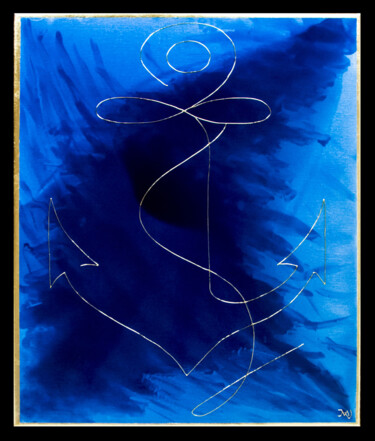 Malerei mit dem Titel "Le bleu de la Médit…" von Mariya Velychko, Original-Kunstwerk, Acryl Auf Keilrahmen aus Holz montiert