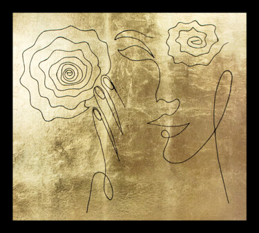 Malerei mit dem Titel "La rose des vents" von Mariya Velychko, Original-Kunstwerk, Acryl Auf Keilrahmen aus Holz montiert