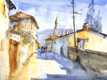 Painting titled "Streets of Bakhchis…" by Mariya Volynskih, Original Artwork, Watercolor