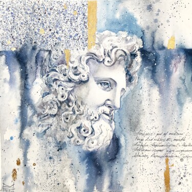 Pintura intitulada "Asclepius" por Mariya Volynskih, Obras de arte originais, Aquarela