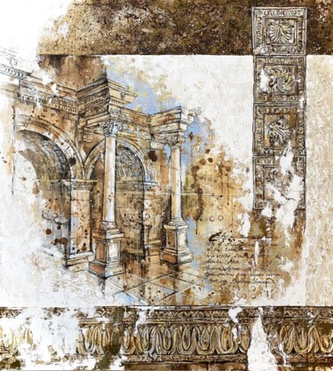 Peinture intitulée "Hadrian's Gate" par Mariya Volynskih, Œuvre d'art originale, Acrylique