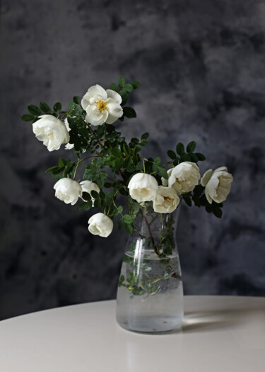 Fotografía titulada "Still Life White Ro…" por Mariya Zheleznova, Obra de arte original, Fotografía digital