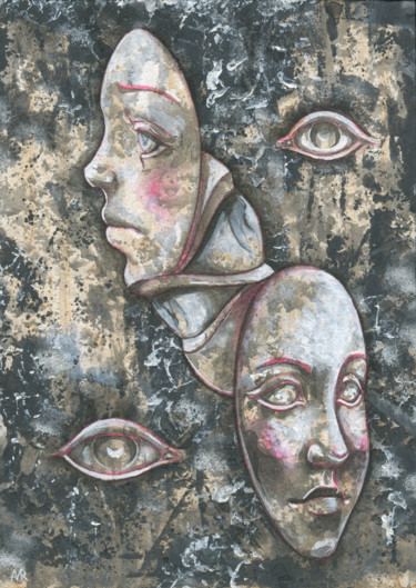 Peinture intitulée "Coinciding views" par Mariya Markina, Œuvre d'art originale, Acrylique