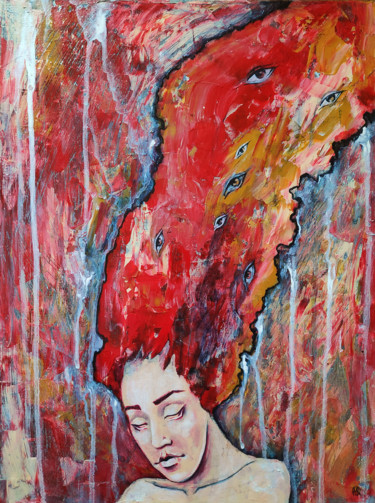 Картина под названием "My flame" - Mariya Markina, Подлинное произведение искусства, Акрил