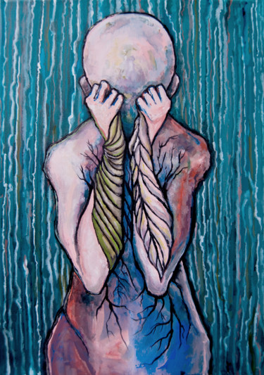 Painting titled "Despair" by Mariya Markina, Original Artwork, Oil