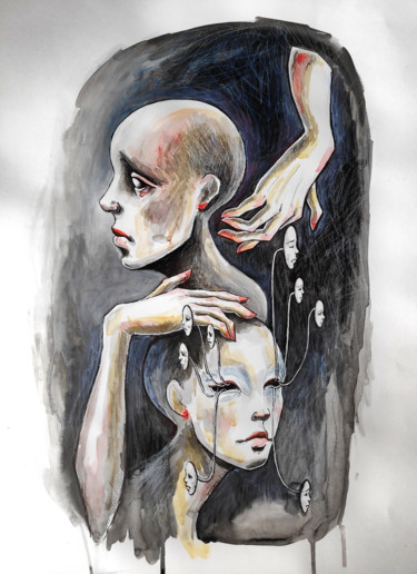 Рисунок под названием "Such a story was dr…" - Mariya Markina, Подлинное произведение искусства, Карандаш