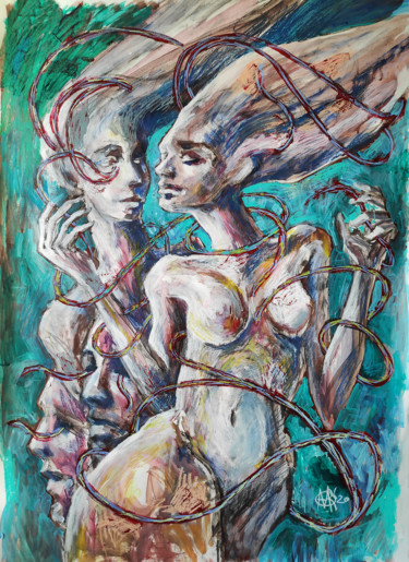 Pintura titulada "Our connection" por Mariya Markina, Obra de arte original, Acrílico