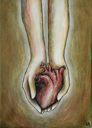 Painting titled "My heart is in your…" by Mariya Markina, Original Artwork, Oil