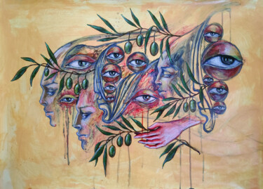 Painting titled "Olive Branch" by Mariya Markina, Original Artwork, Acrylic
