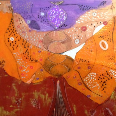 Картина под названием "L'arbre de vie" - Mariza Jonath, Подлинное произведение искусства, Акрил