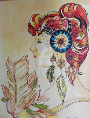 Pintura intitulada "Mulher" por Mariza Sbrissa, Obras de arte originais, Acrílico