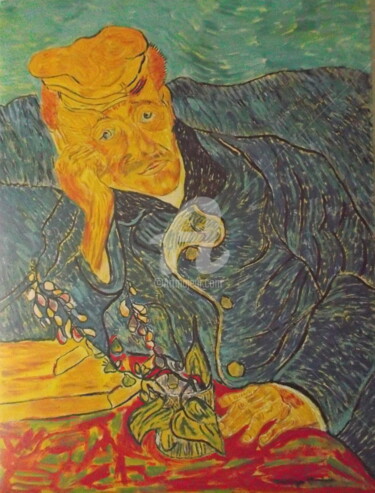 Pintura intitulada "Retrato de Dr. Gach…" por Mariza Sbrissa, Obras de arte originais, Acrílico