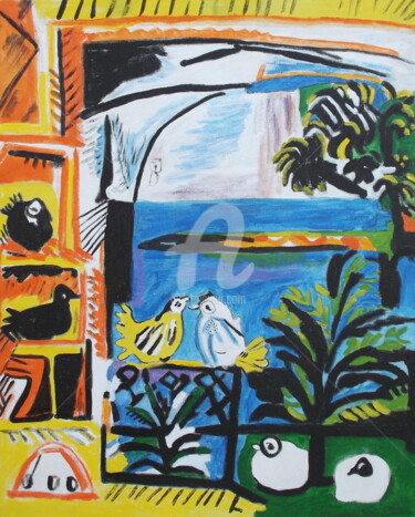 Pintura intitulada "Os pássaros" por Mariza Sbrissa, Obras de arte originais, Acrílico
