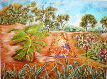 Pintura intitulada "Fazendinha" por Mariza Sbrissa, Obras de arte originais
