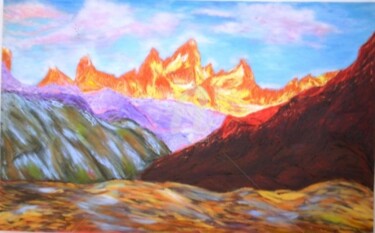 Pintura intitulada "Montanhas da Patagô…" por Mariza Sbrissa, Obras de arte originais