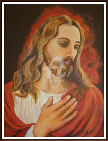 Pintura intitulada "Jesus Cristo" por Mariza Sbrissa, Obras de arte originais, Acrílico