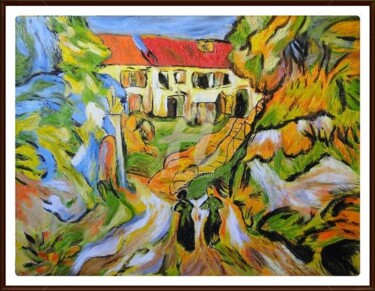 Pintura intitulada "Casa em Auvers" por Mariza Sbrissa, Obras de arte originais
