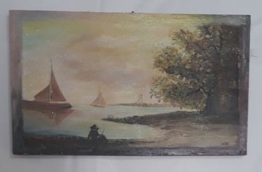 Pintura intitulada "O pescador" por Mariza Tomaz  Soares, Obras de arte originais, Lápis