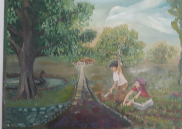 Painting titled "CISNE  NEGRO." by Mariza Tomaz  Soares, Original Artwork, Pencil