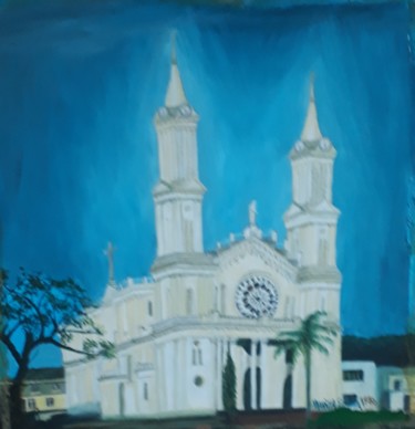 Pittura intitolato "Igreja de São joao" da Mariza Tomaz  Soares, Opera d'arte originale, Olio