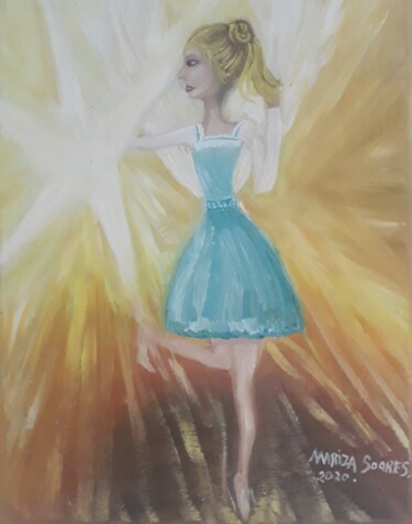 Pittura intitolato "A estrela do sol" da Mariza Tomaz  Soares, Opera d'arte originale, Olio