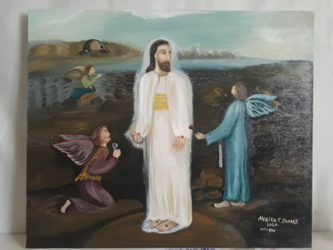 Peinture intitulée "Ressurreição saída…" par Mariza Tomaz  Soares, Œuvre d'art originale, Huile