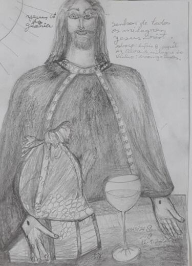 Drawing titled "O senhor da Gloria" by Mariza Tomaz  Soares, Original Artwork, Pencil