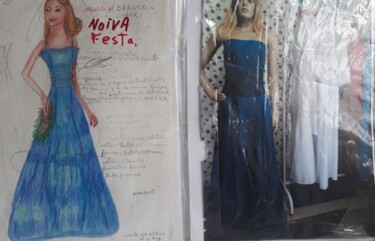 O casamento Design intitulée "O casamento" par Mariza Tomaz Soares, Œuvre d'art originale, Crayon
