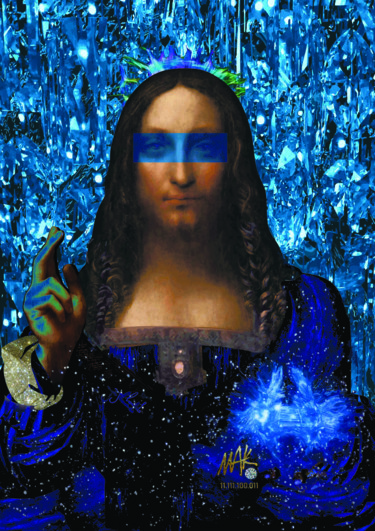 Painting titled "Salvator Mundi - Fe…" by Marize Koerich, Original Artwork, Digital Painting