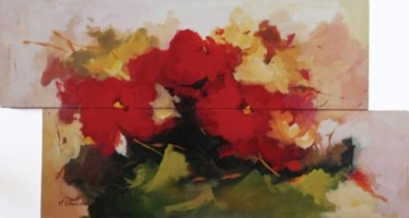 Pintura intitulada "flores" por M. Almeida, Obras de arte originais