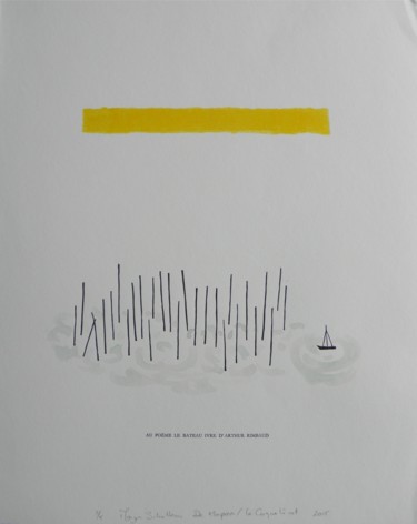 Gravures & estampes intitulée "Marja Scholtens: Au…" par Marja Scholtens, Œuvre d'art originale, Xylographie