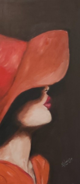 Картина под названием "Rêveuse" - Marjolaine Larroque, Подлинное произведение искусства, Масло