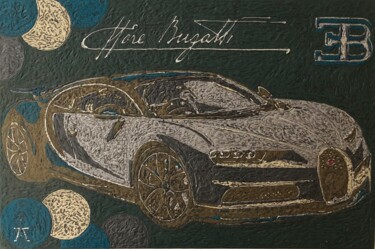 Schilderij getiteld "BUGATTI CHIRON" door Marjinal, Origineel Kunstwerk, Acryl