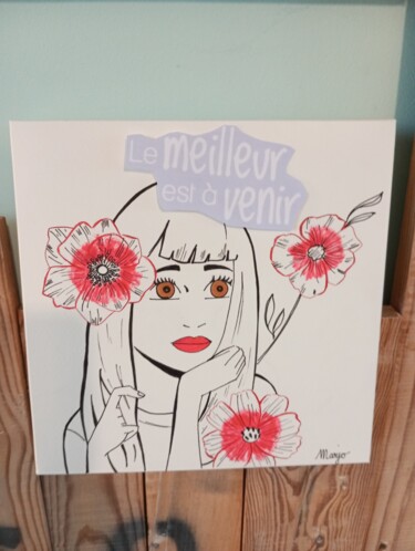 Zeichnungen mit dem Titel "Jolies Fleurs" von Marjocreart, Original-Kunstwerk, Bleistift