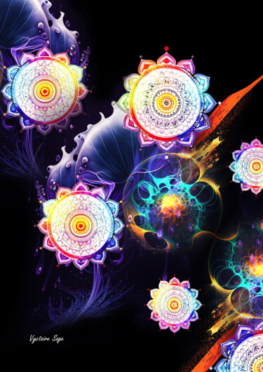 Digital Arts titled "Mandalas" by Marjolaine Bouvier (Vyctoire Sage), Original Artwork, Photo Montage