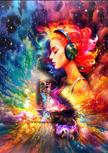 Digital Arts titled "Music" by Marjolaine Bouvier (Vyctoire Sage), Original Artwork, Photo Montage