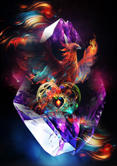 Digital Arts titled "ERA PHOENIX" by Marjolaine Bouvier (Vyctoire Sage), Original Artwork, Photo Montage