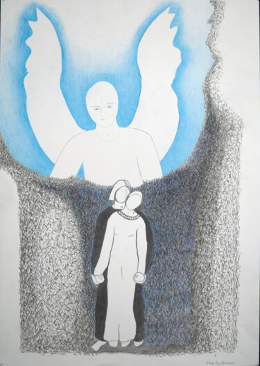 Dessin intitulée "Easter and the Arch…" par Marjolein Gamble, Œuvre d'art originale, Crayon