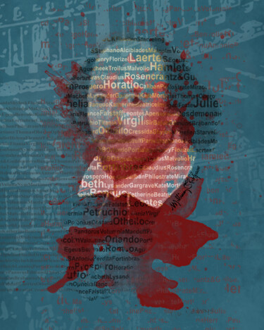 Digitale Kunst mit dem Titel "Shakespeare ponderi…" von Marjoline Delahaye, Original-Kunstwerk, 2D digitale Arbeit Auf Keilr…