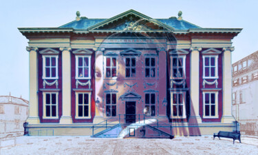 Digitale Kunst mit dem Titel "Mauritshuis and the…" von Marjoline Delahaye, Original-Kunstwerk, 2D digitale Arbeit Auf Keilr…