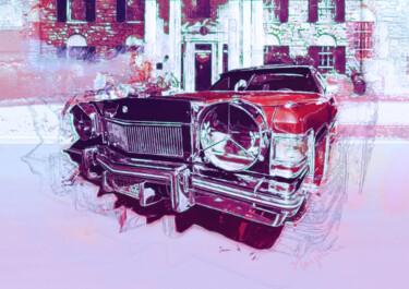 Grafika cyfrowa / sztuka generowana cyfrowo zatytułowany „Elvis's Cadillac Fl…” autorstwa Marjoline Delahaye, Oryginalna pra…