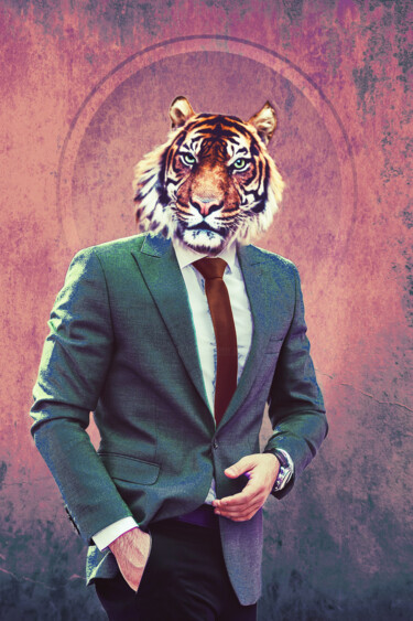 Digital Arts titled "Eye of the Tiger" by Marjoline Delahaye, Original Artwork, 2D Digital Work