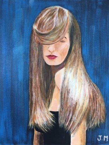 Painting titled "Cheveux  blonds" by Joëlle Marjollet, Original Artwork, Acrylic