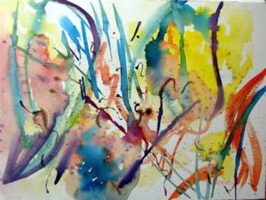 Peinture intitulée "sans nom 4 aquarell…" par Marjyne, Œuvre d'art originale, Huile