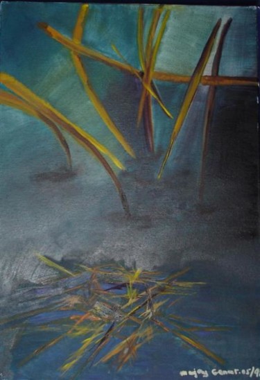 Peinture intitulée "alluvions" par Marjyne, Œuvre d'art originale, Huile