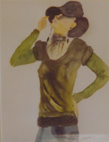 Peinture intitulée "la mode chapeau" par Marjyne, Œuvre d'art originale