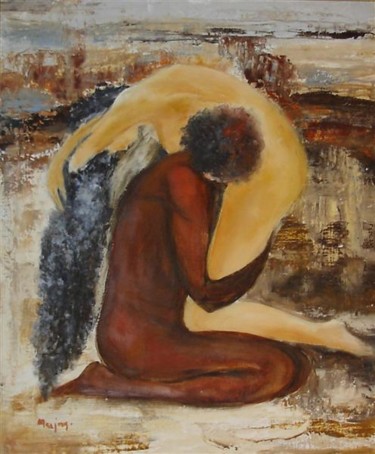 Peinture intitulée "Genèse : l'homme et…" par Marjyne, Œuvre d'art originale, Huile