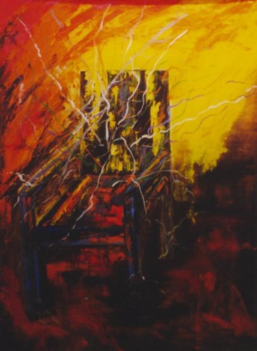Peinture intitulée "la chaise !!" par Marjyne, Œuvre d'art originale